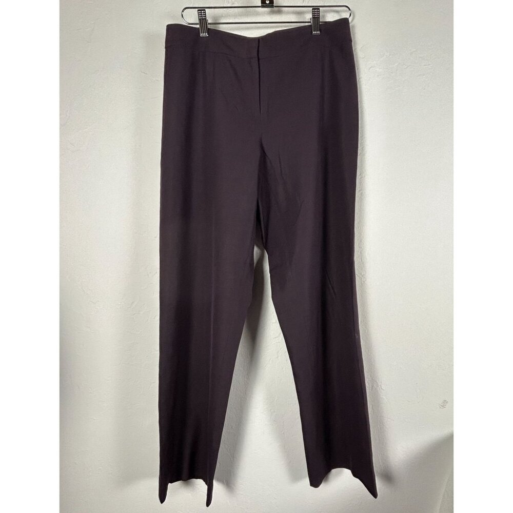 Eileen Fisher Womens Plum Straight-Leg Dress Pants Medium Silk Blend Stretch